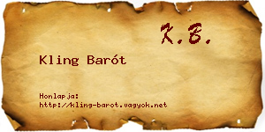 Kling Barót névjegykártya